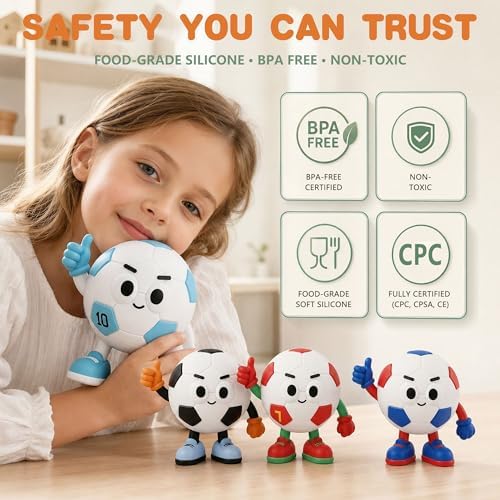 FAMIDUO Lucky #7 Soccer Night Light, Food-Grade Silicone, Warm+RGB, Teens