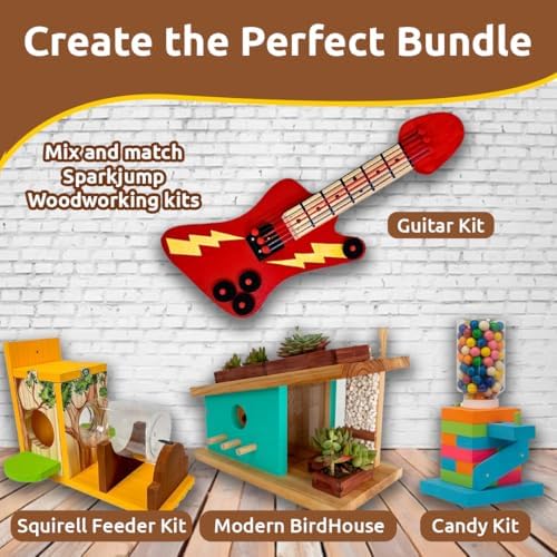 SparkJump Premium Wooden Bird House Kit - Build it Yourself Birdhouse - Birdhouse Kits for Adults to Build - Woodworking Adult Crafts & DIY Bird House