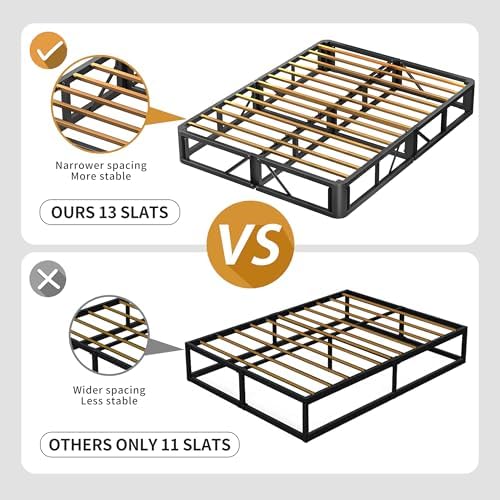 MAF Twin XL Box Spring and Cover Set 7 Inch High Profile Metal Bed Base