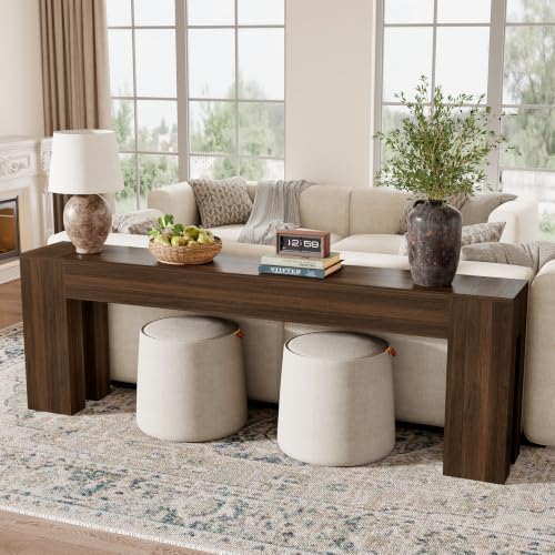 Epecoya 94.5 Inch Extra Long Console Table,Walnut