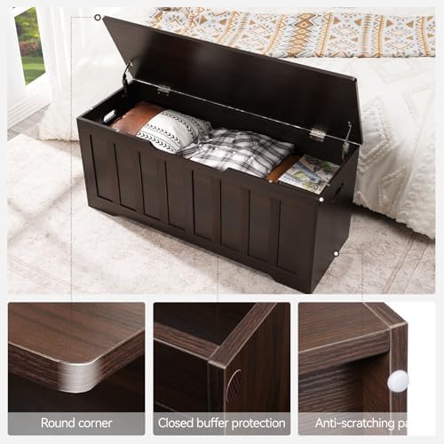 VANKILEY 43.3" Storage Chest Extra Large, Storage Bench.(Espresso).