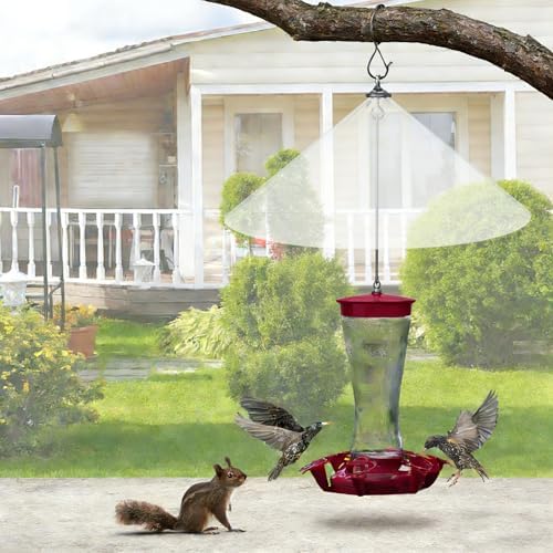 19 Inch PP Squirrel Baffle for Outdoor Bird Feeders - Hanging Bird Feeder Umbrella Guard, Squirrel Proof Protector for Shepherd Hooks & Poles, Semi-Transparent, 1 Pack