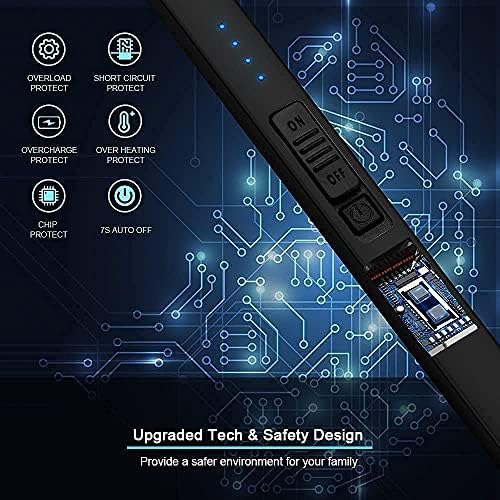 SUPRUS Electric Lighter Arc Windproof Flameless USB Rechargeable Lighter with Safety Lock for Candle BBQ Camping Gifts for Women Mom(Black)