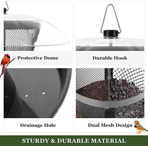Kingsyard Rain-Resistant Metal Mesh Bird Feeder for Outdoor Hanging
