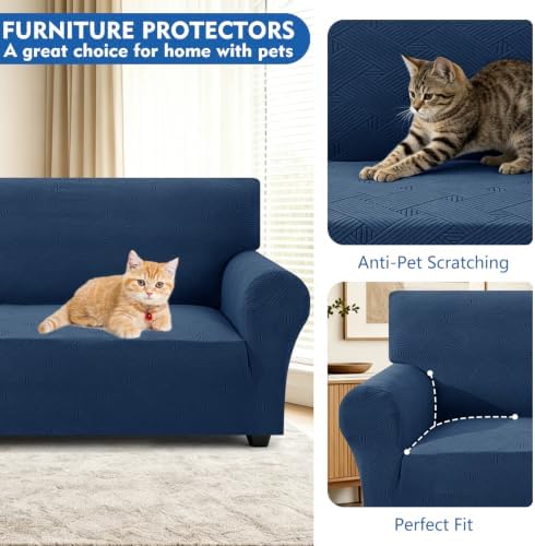 XINEAGE XL Sofa Slipcover Pet Friendly, Stretch Couch Cover,Navy Blue