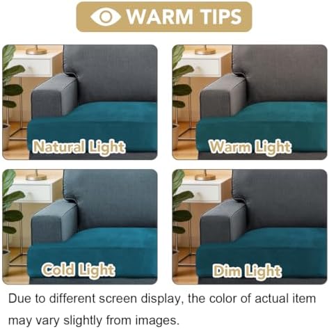 H.VERSAILTEX Stretch Velvet 2 Piece T Cushion Sofa Slipcovers - Individually Fitted Cushion Covers for 2 Couch Seat Cushions - Stay in Place (Deep Teal)