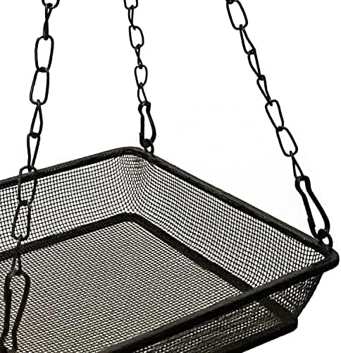 Hanging Bird Feeder Tray Platform Metal Mesh Seed Tray for Bird Feeding Outdoor Garden Decoration for Backyard Attracting Wildbirds