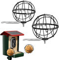 2PCS Metal Suet Ball Holder for Bird Buddy, Bird Suet Ball Cage Durable Bird Feeder Accessories with 5mm Screw Hole and 2 Perch Extender Compatible with Outdoor Smart Feeders (Dia 3.15", Dia 2.75")