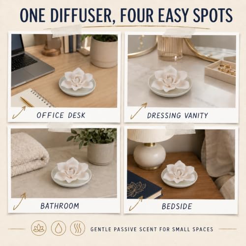 Essential Oil Passive Diffuser-Ceramic Flower Diffusers(Bougainvillea)