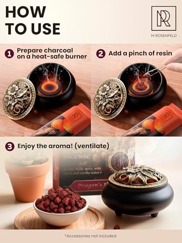 Dragon's Blood Premium Resin Incense - 100% Natural Aromatic Tree Gum Sap, Protects & Purifies Energy - 40g