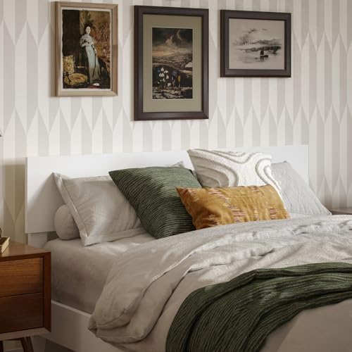 AFI, Orlando Full Adjustable Modern Solid Wood Panel Headboard, White