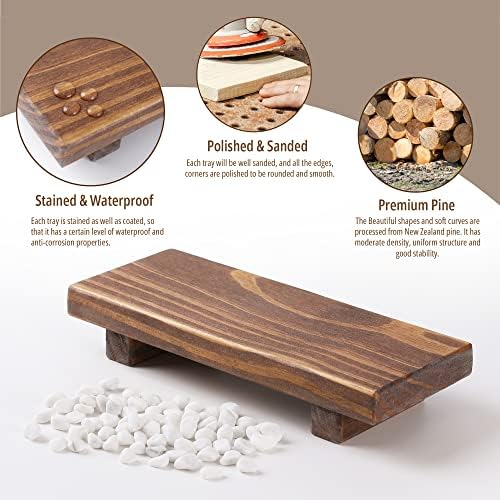 Wood Pedestal Soap Stand, Wood Riser (Antique Walnut)