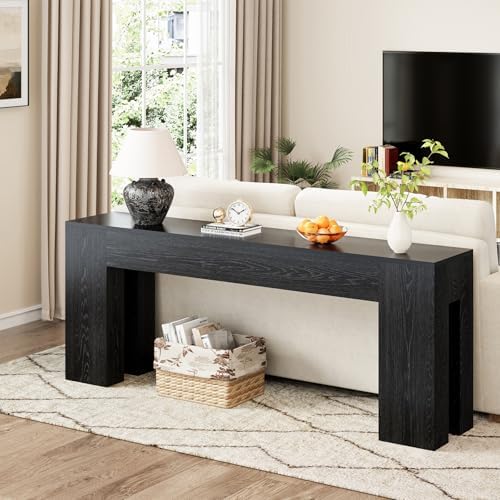 Epecoya Black Console Table for Entryway, 79-Inch Sofa Table