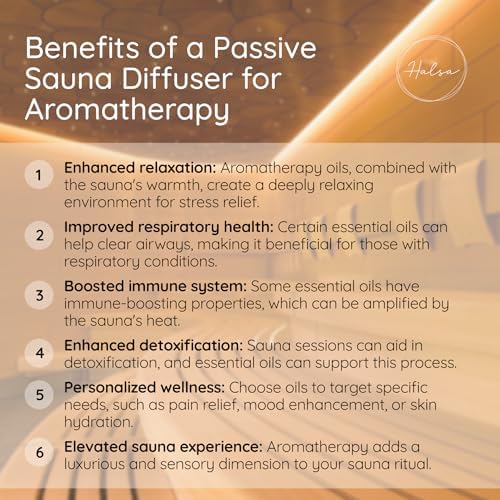 HALSA Ceramic Diffuser for Sauna, Office, Bedroom, Bathroom - Natural Beechwood Base, Passive Diffusion, Ceramic Stone Absorbs Essential Oils