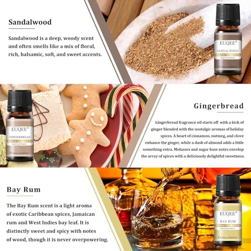 EUQEE 6PCS Spice Autumn Fragrance Oil Set, Scented Oils for Candle Making