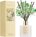 COCORRÍNA Reed Diffuser - White Jasmine 6.7 Fl.oz Reed Diffuser Set with Sticks & Preserved Baby's Breath, Reed Diffuser for Home Bathroom Shelf Decor