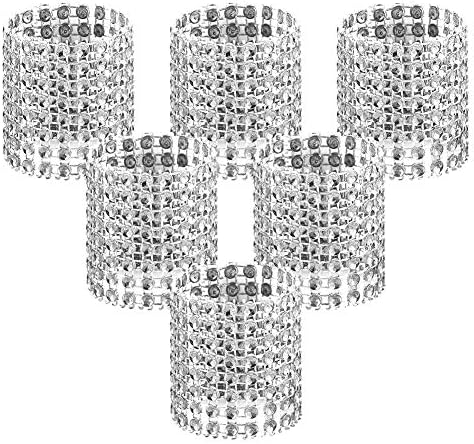 Accmor 50pcs Napkin Rings, Silver Napkin Rings Buckles