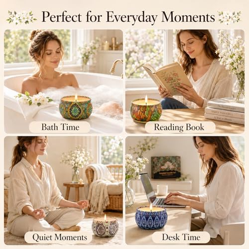 Scented Candles Gift Set, 12 Pack Travel Tin Candle Set, Gifts for Women