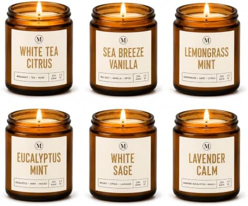 Candles Gifts Set for Women - 6 Pack Soy Wax Candles for Home Scented