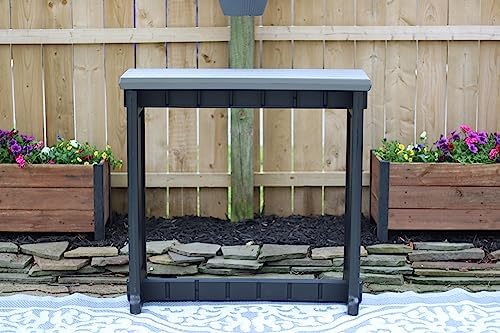 Single Bar Deep Grey Top & Black Base Ideal for Patio Hot Tub Area Backyard Durable WeatherResistant Design Easy Nohardware Assembly Proudly Made in USA