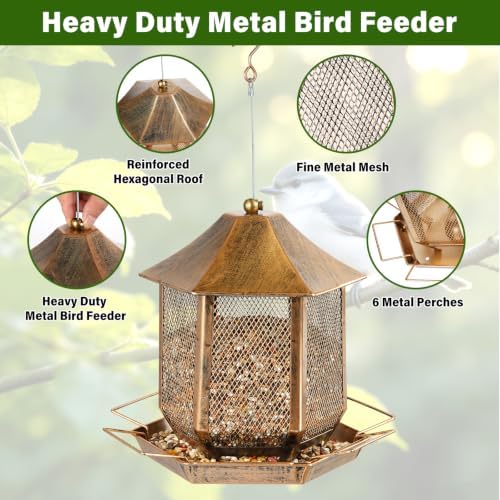 Bird Feeder 3.5LB Outside Metal Bird Feeders for Outdoor Hanging