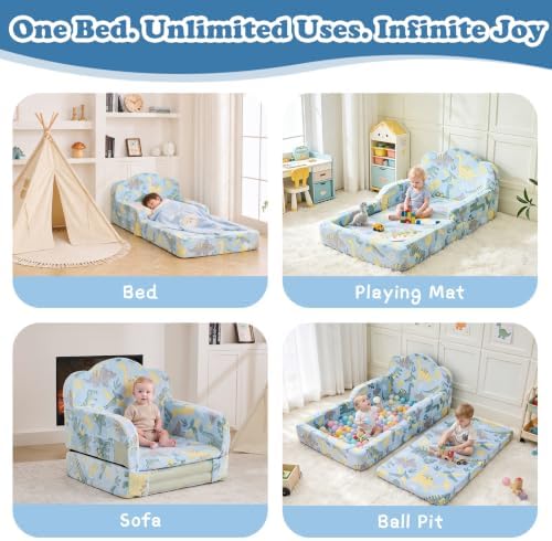 Toddler Floor Bed, Soft Foam Toddler Bed and Kids Bed, No Assembly Required
