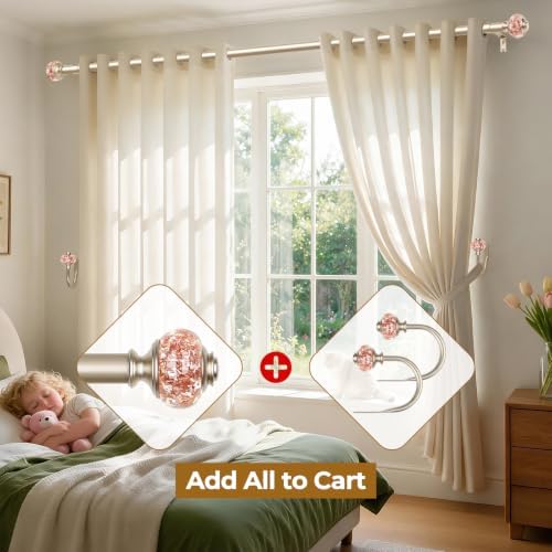 USFOOK Rose Gold Curtain Holdbacks, Decorative Drapery Tiebacks, 1 Pair