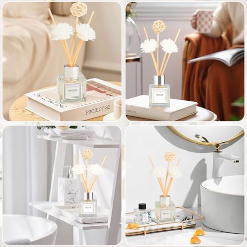 Reed Diffuser Set, 1.7 fl oz Scent Diffuser with Sticks, Freesia Scent