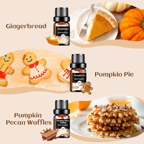 Bakery Essential Oils Set for Diffusers for Home, Fragrance Oil Autumn Set