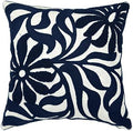 Alysheer Floral Embroidered Throw Pillow Cover 18"x18" 1pc, Navy Blue