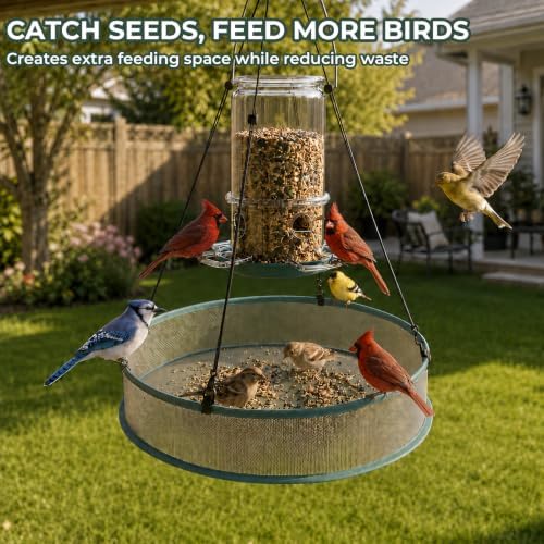 16 Inch Hanging Bird Seed Catcher Trays, 2 Pack