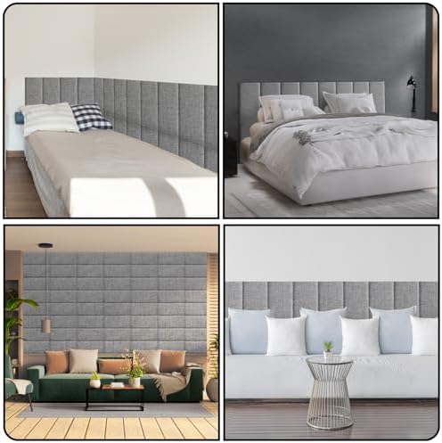 Linen Peel and Stick Headboard, Soundproof Anti-Collision Wall Panel