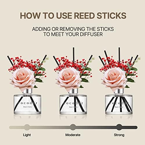 COCODOR Rose Flower Reed Diffuser/Pure Cotton/6.7oz(200ml)/1 Pack/Reed Diffuser, Reed Diffuser Set, Oil Diffuser & Reed Diffuser Sticks, Home Decor & Office Decor, Fragrance and Gifts