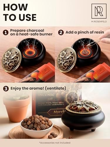 Myrrh Premium Resin Incense - 100% Natural Aromatic Tree Gum Sap & Emotional Balance - 40g