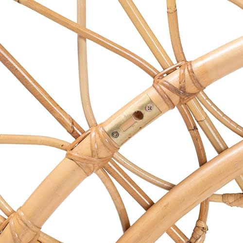Bali & pari Solara Natural Rattan Headboard - Handwoven Wicker Wall-Mount Headboard in Sunburst Shape, Coastal Boho Bedroom Backdrop, Queen