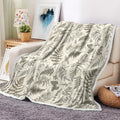 JAWO Floral Throw Blanket, Beige White Flower Throws Wildflowers Botanical Plant Printed All Seasons, Vintage Tan Butterfly Flannel Blanket for Bedding Sofa Travel Couch Chair Sofa Home Decor,50x60