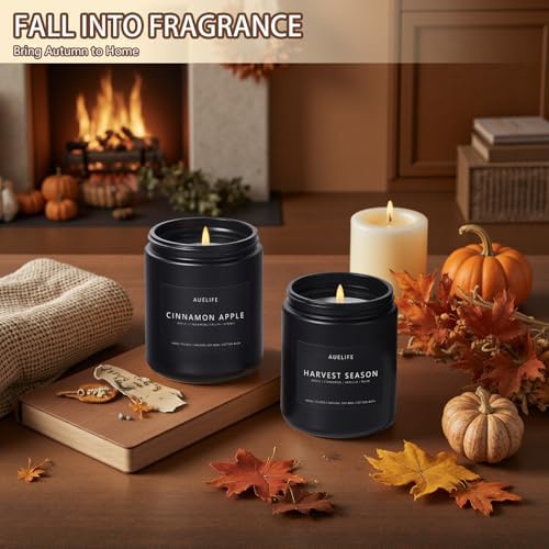 Auelife Fall Candle Set for Home Scented, Soy Wax, 4 Pack 28 oz