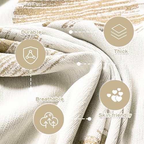 MEETSKY Sofa Covers for Dogs Sofa Covers for 2 Cushion Couch Sofa Chenille Sofa Slipcover Couch Covers for Sectional L Shaped Couch Pets Protector Furniture Covers, 71" x 118", Khaki