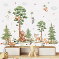 wondever Woodland Animal Tree Wall Decals Forest Bear Deer Wall Stickers