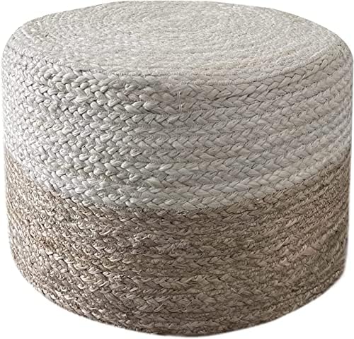 Pouf Ottoman 100% Jute Pouffe Natural Ivory (20"x20"x20")