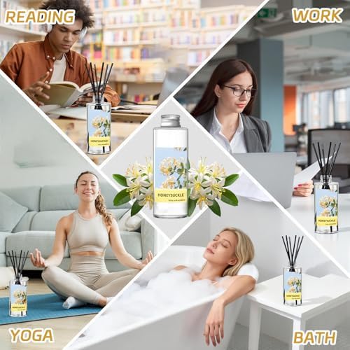 SCENTORINI Reed Diffuser Oil Refill, Honeysuckle Diffuser Oil 6.76 Fl Oz