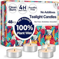 Tea Lights Candles 48 Pack, 4 Hour Palm Wax Tealights