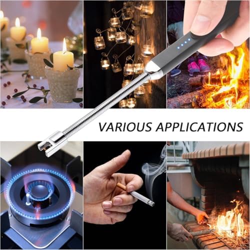 MEIRUBY Electric Candle Lighter, Valentine's Day Gifts for Women Mom Men Wife, USB Arc Rechargeable Windproof Long Lighter for Candle BBQ Birthday Housewarming Gift Idals
