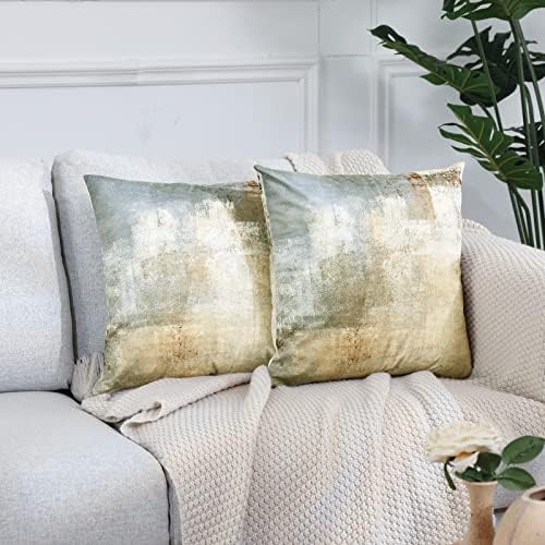 Throw Pillow Covers for Couch, 18x18 Inch, Set of 2, Beige Grey