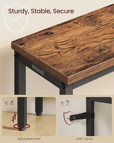 VASAGLE 31.5" Console Table, Narrow Behind Couch Table, 3 Tier