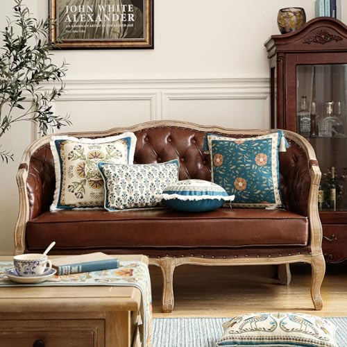 patdrea French Vintage Floral Throw Pillow Cover,18"x18",Set of 2