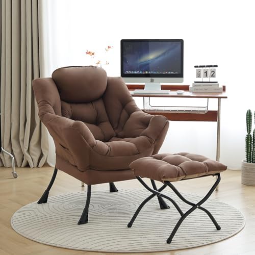 LITA Lazy Chair with Ottoman, Comfy Accent Reading Chair