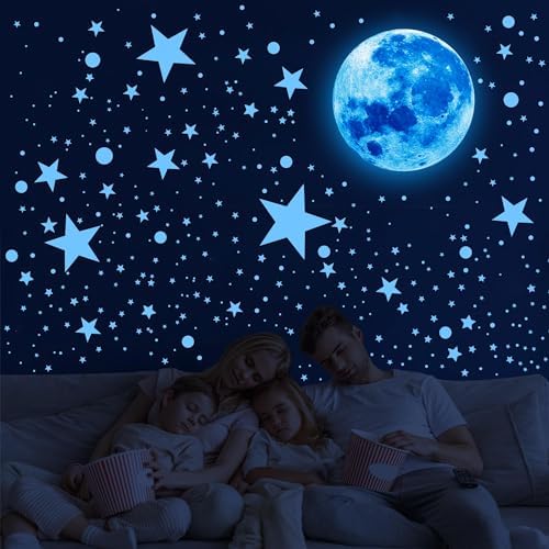 492Pcs Glow in the Dark Stars for Celing Glow Moon and Space Wall Decals