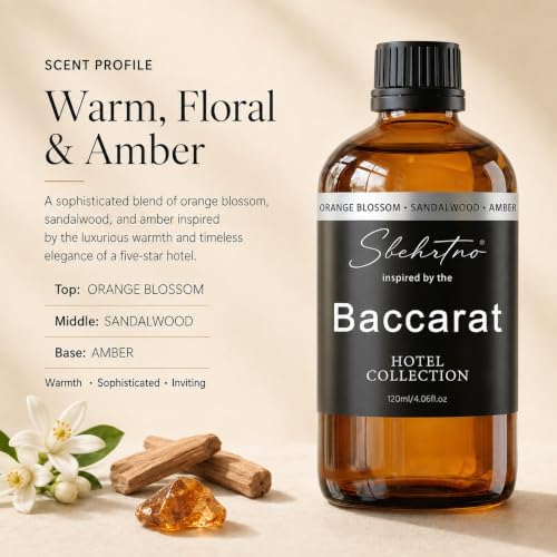 Hotel Collection Diffuser Oil – Inspired by Baccarat Hotel Scent – Sandalwood, Bergamot & Cedarwood – for Essential & Waterless Diffusers (1 Fl Oz (Pack of 1))