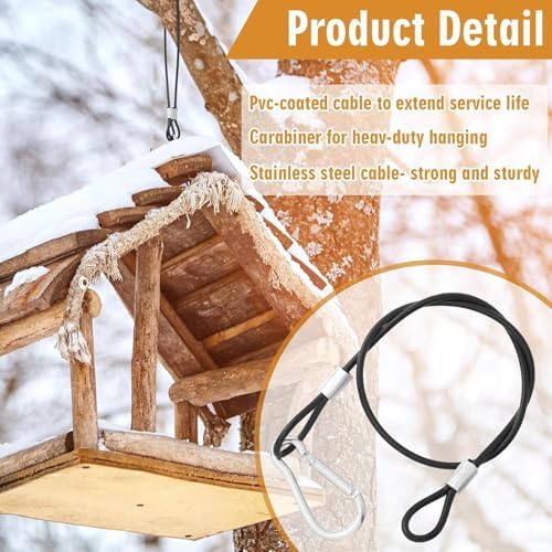 4 Pcs Wire for Bird Feeder Hook 48in Hanging Cable with Hook